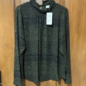 NWT Peyton Jensen EVEREVE XL Ada mock neck blouse